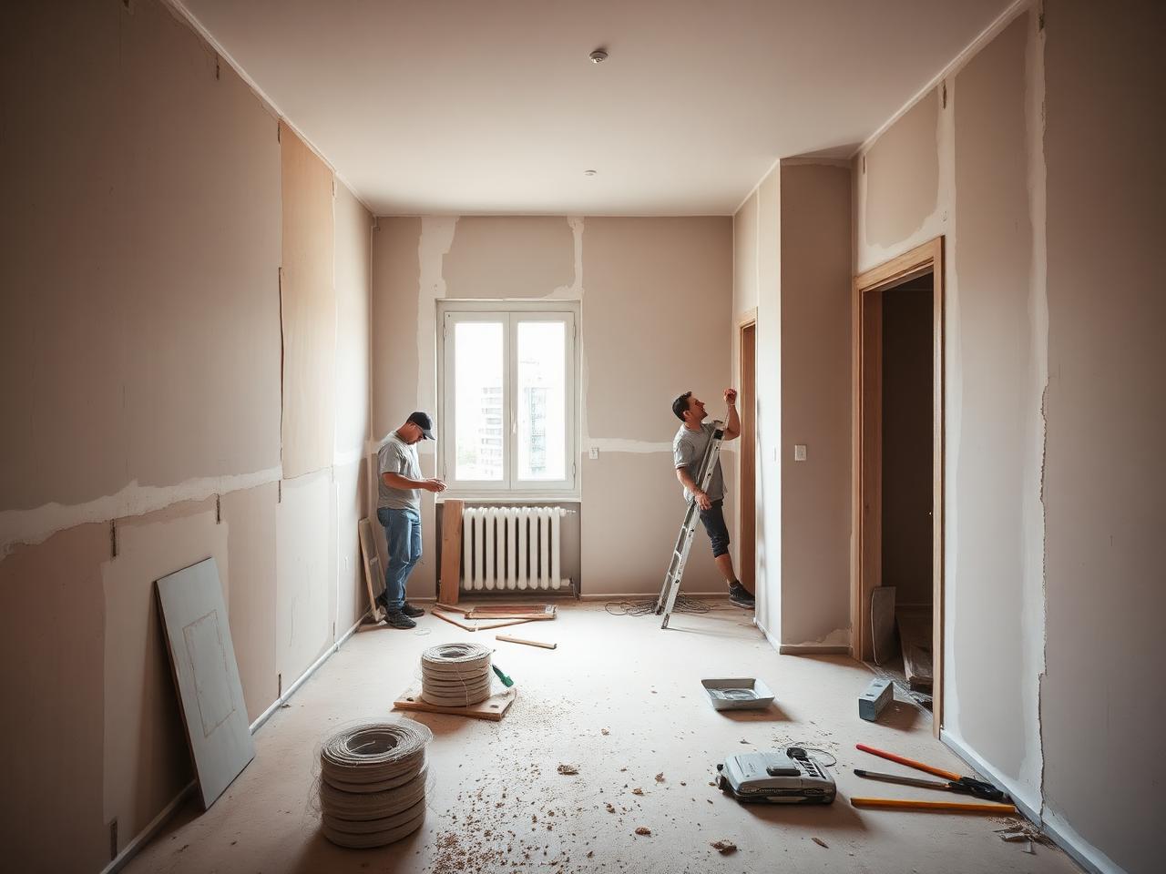 Reforma de una vivienda en Barcelona en fase de obra